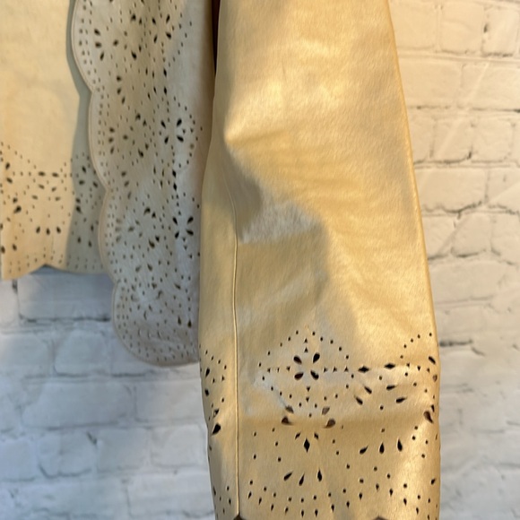 C Concept cream metallic leather laser cut jacket - Picture 6 of 11